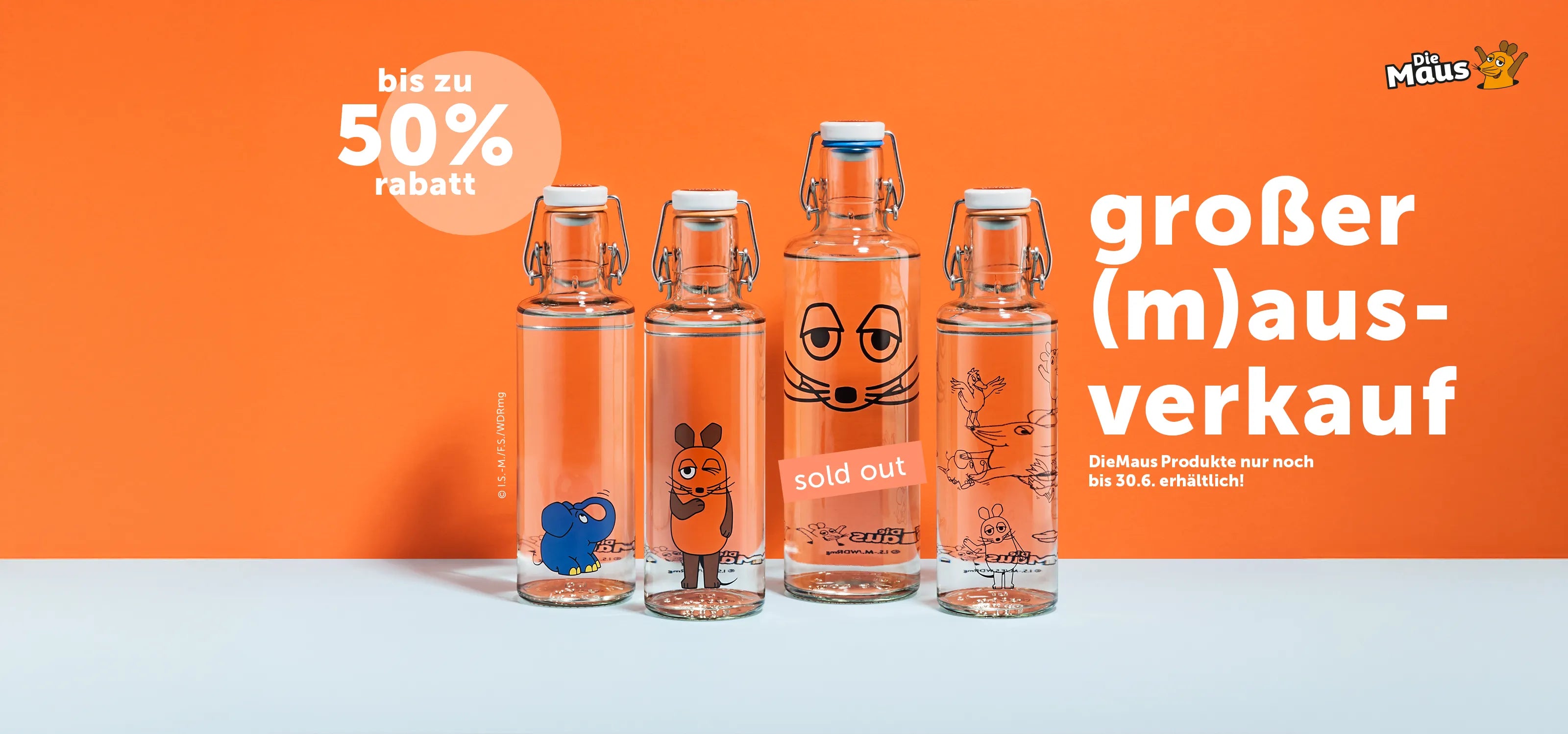 Sales Banner DIe Maus - Die Sendung mit der Maus Flaschen