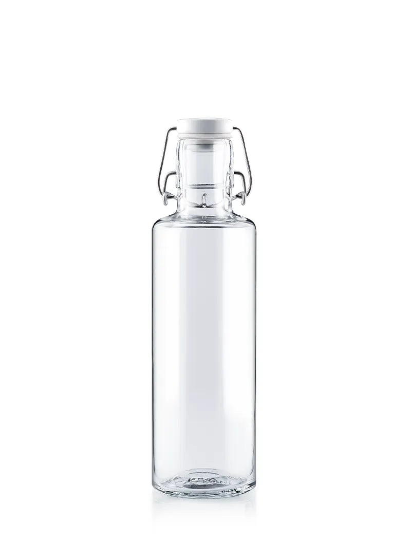 Trinkflasche / Wasserflasche aus Glas 600ml ohne Druck mit Frontansicht