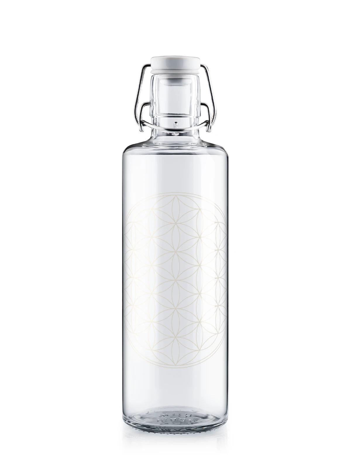 Freisteller Glastrinkflasche soulbottle mit Motiv Flower of Life