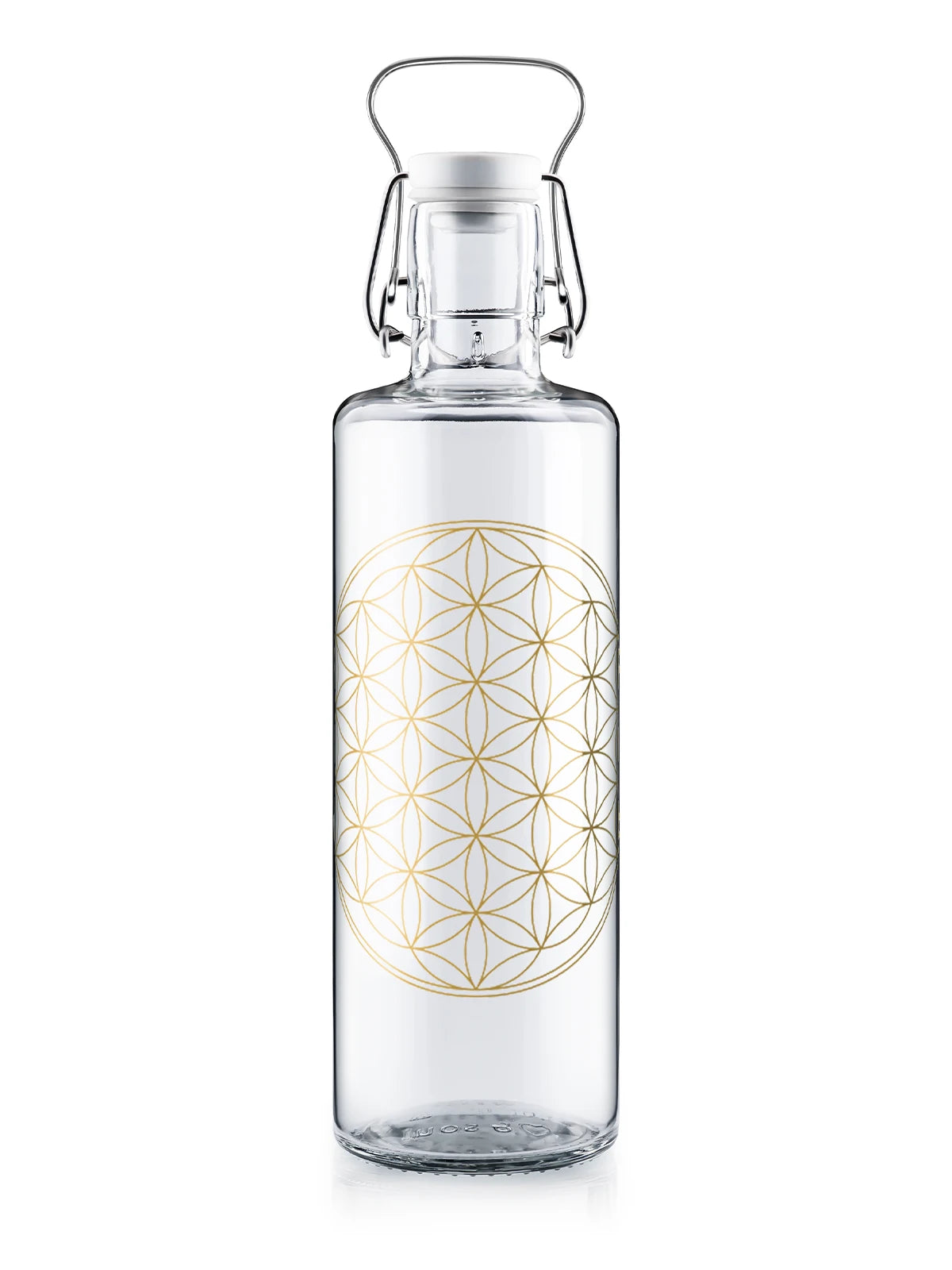 Freisteller Glastrinkflasche soulbottle mit Motiv Flower of Life