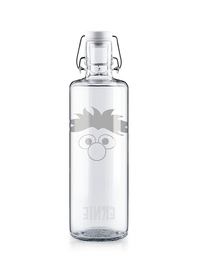 Trinkflasche aus Glas mit Lasergravur Sesamstrasse Ernie