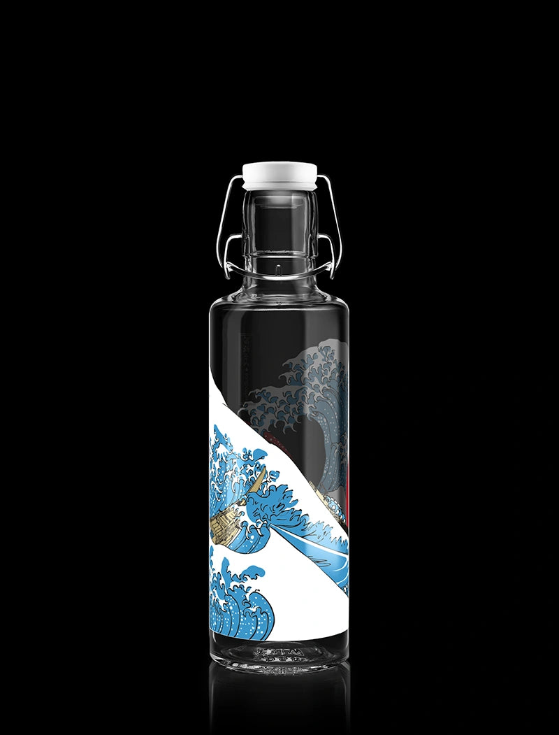 Trinkflasche aus Glas ultrinity mit Motiv  "The Great Wave off Kanagawa"